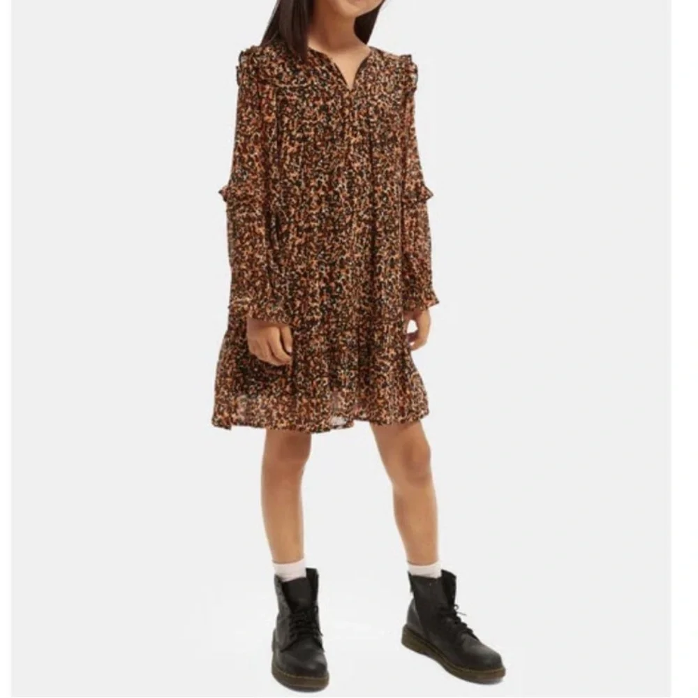 Scotch & Soda Dress Girls Size XL Leopard Print Wide Oversized Fit